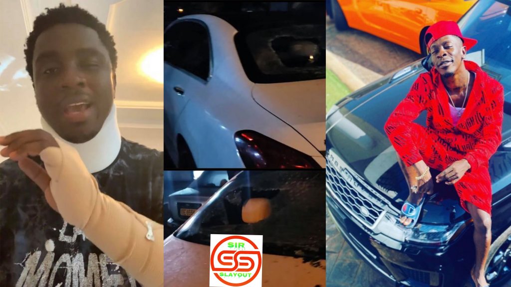 Shatta Wale And His Gangs Attack Kweku Smoke-Destroys His Car